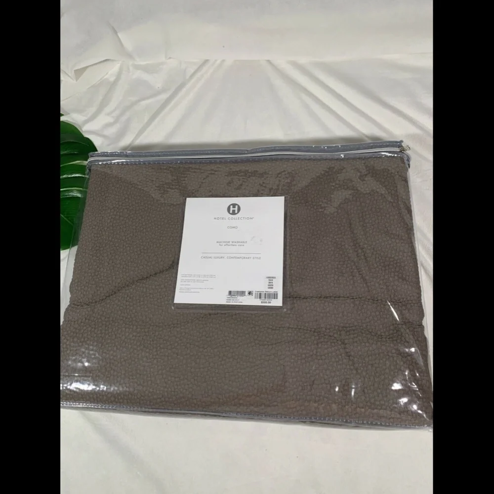 NIB Hotel Collection Como (1) King Coverlet‎ Blanket +(2) King Shams